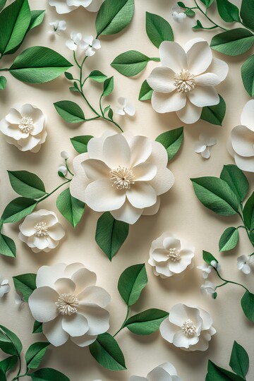 茉莉花纸花贴纸3