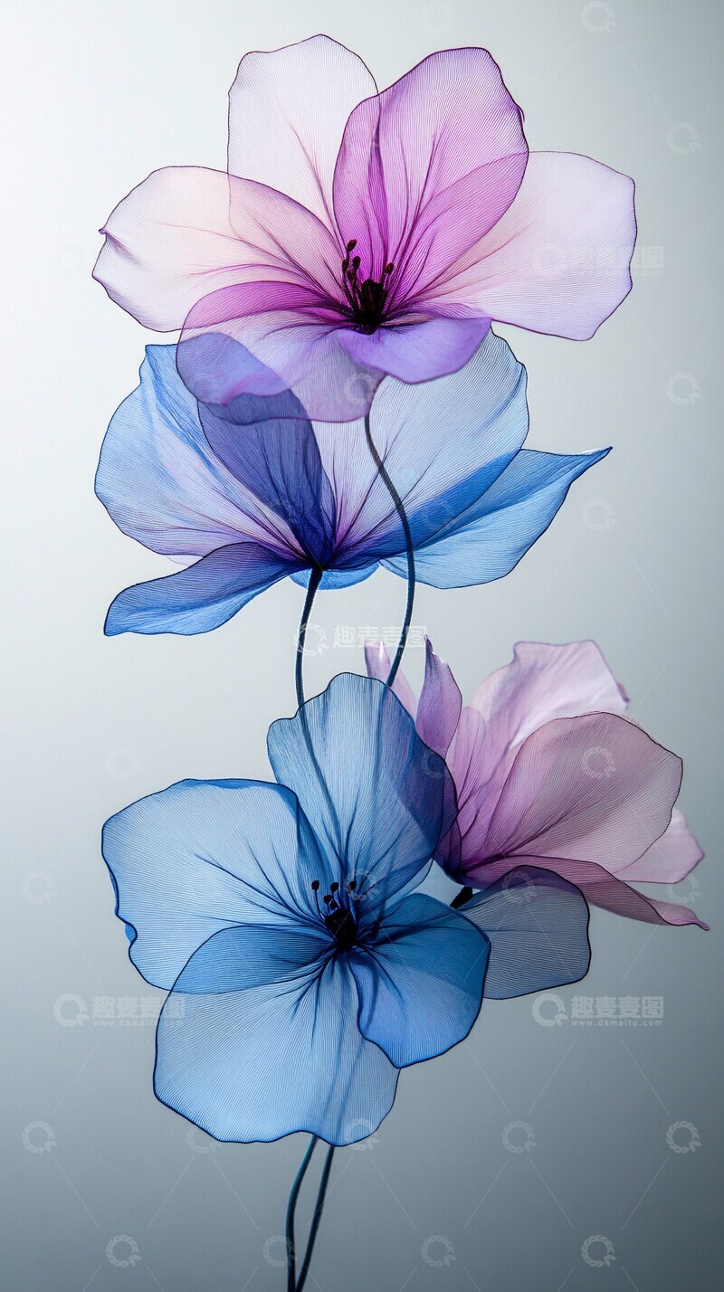 高清大图下载【趣麦麦图】紫色蓝色花束2