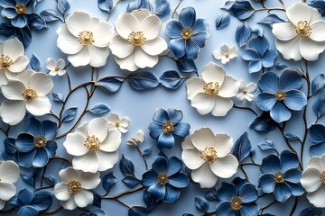 蓝白瓷茉莉金箔装饰3