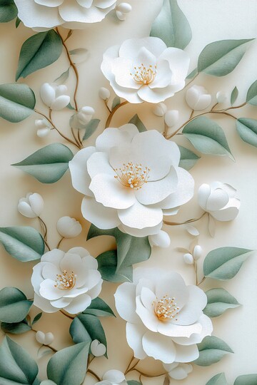 茉莉花纸花贴纸1