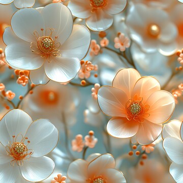 五色三维花簇