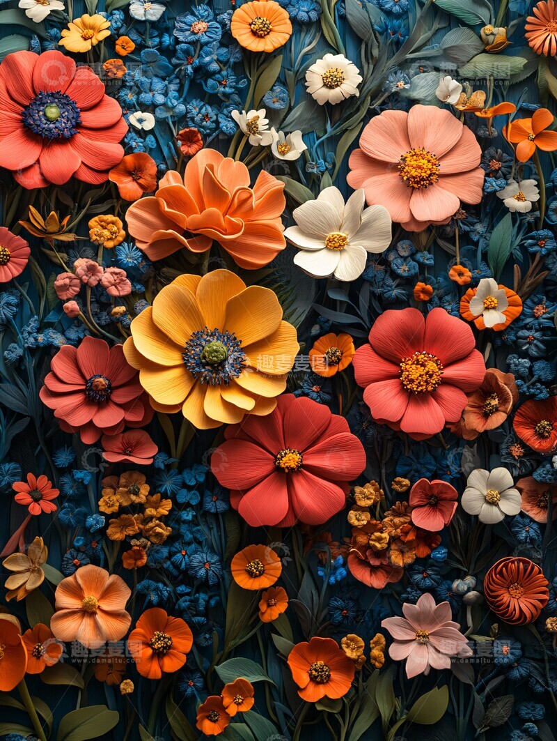 高清大图下载【趣麦麦图】野花无缝图案3