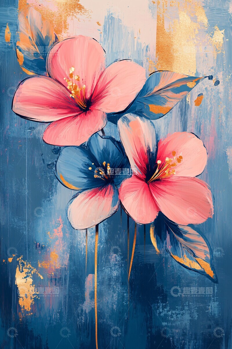 高清大图下载【趣麦麦图】花瓣笔触油画2