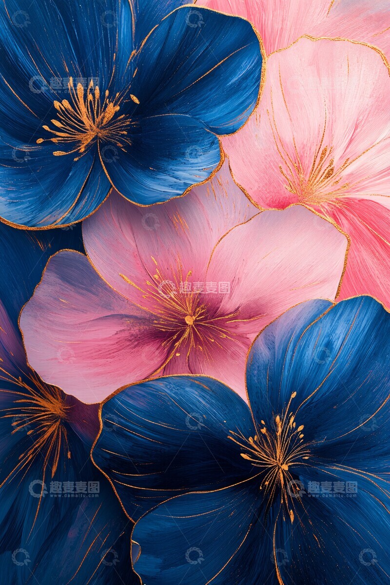 高清大图下载【趣麦麦图】花瓣笔触油画1