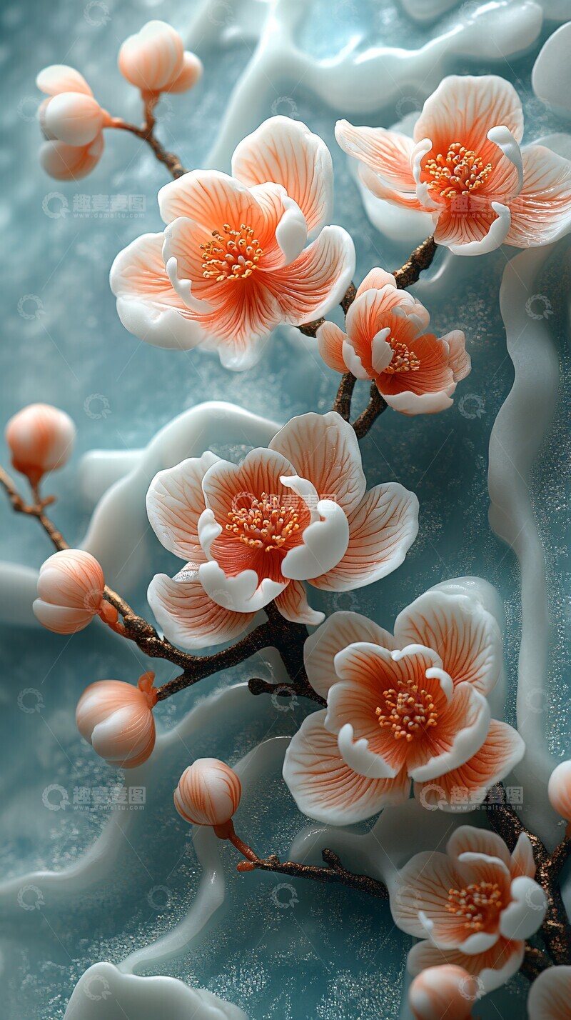 高清大图下载【趣麦麦图】玉雕兰花云纹图