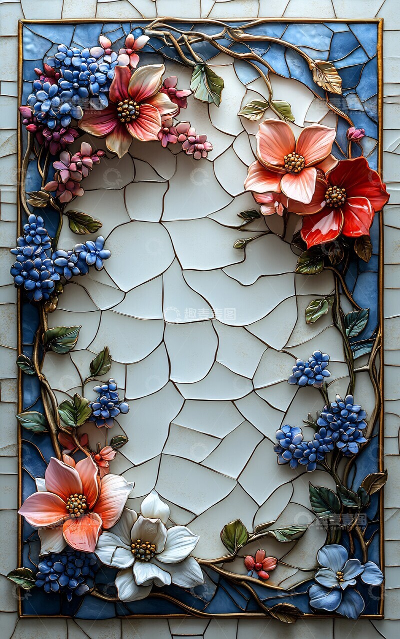 高清大图下载【趣麦麦图】-花环碎片玻璃3