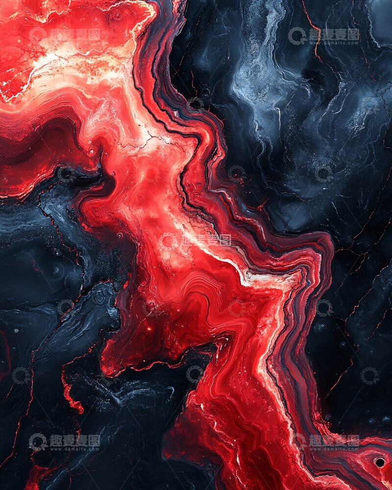 高清大图下载【趣麦麦图】红墨黑纹背景1