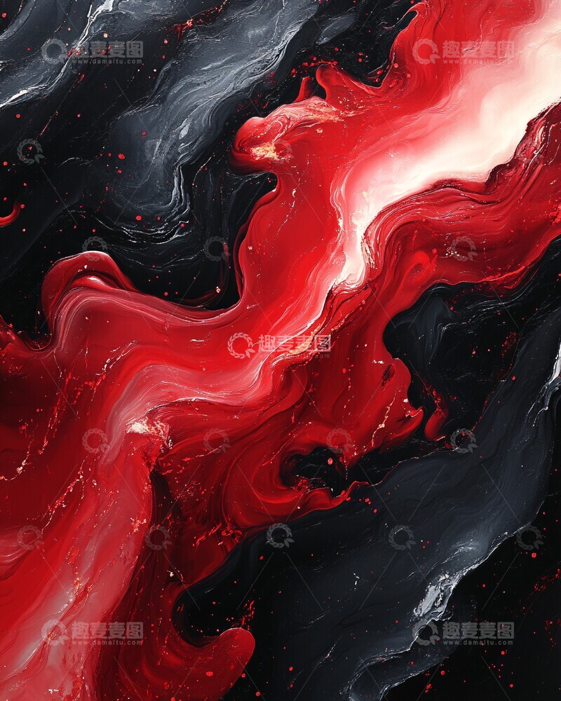 高清大图下载【趣麦麦图】红墨黑纹背景2