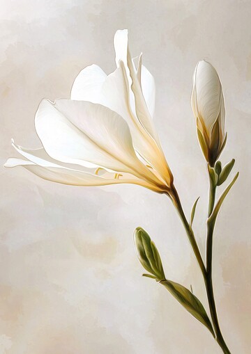 白花细绘白花油画细节1