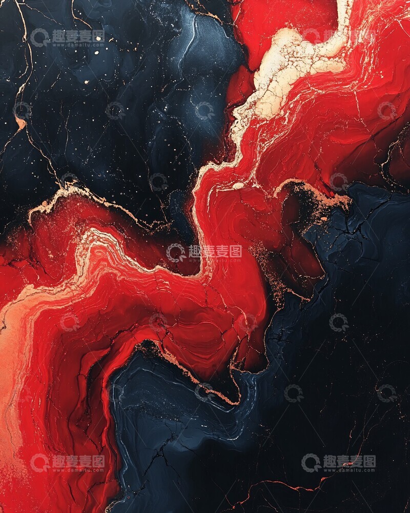 高清大图下载【趣麦麦图】红墨黑纹背景