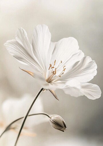 白花细绘白花油画细节