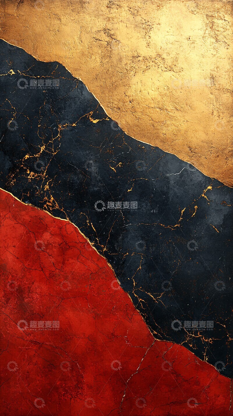 高清大图下载【趣麦麦图】红黑金垂直半分2