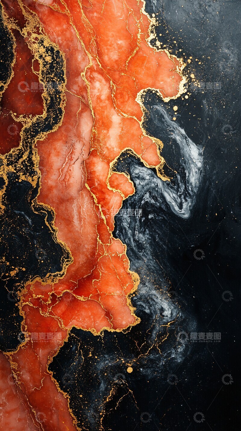 高清大图下载【趣麦麦图】红黑金垂直半分1