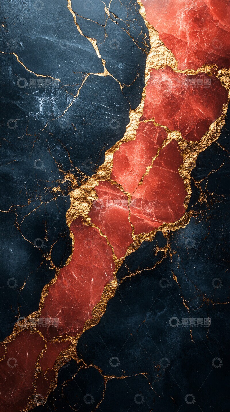 高清大图下载【趣麦麦图】红黑金垂直半分