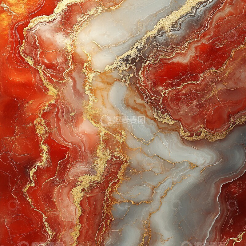 高清大图下载【趣麦麦图】红金水染大理石纹1