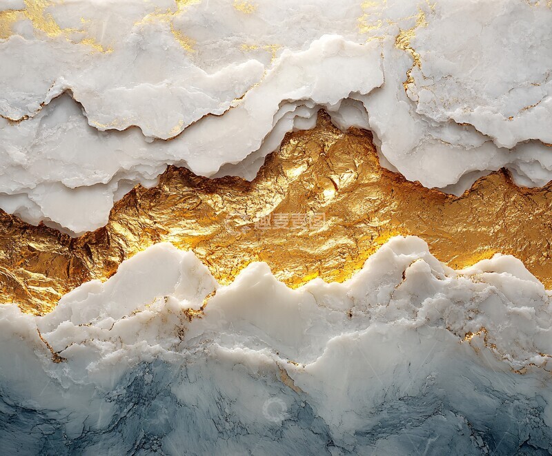 高清大图下载【趣麦麦图】白色大理石裂纹镀金3