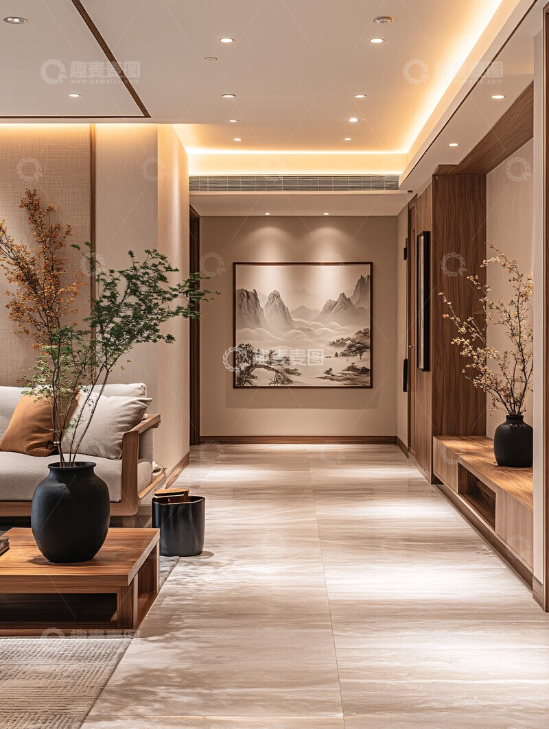 高清大图下载【趣麦麦图】中式走廊装饰设计