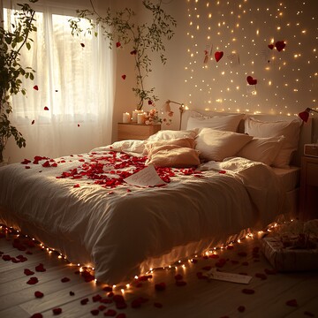 玫瑰花瓣与灯光交织2