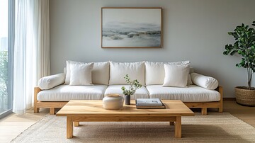 浅色墙面简约客厅