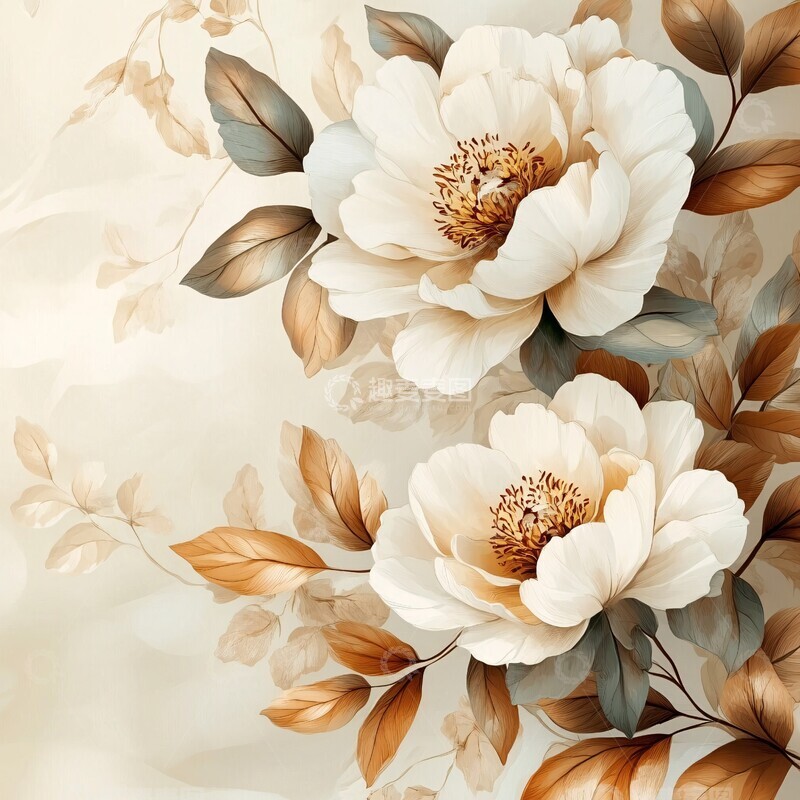 高清大图下载【趣麦麦图】白牡丹花束背景图3