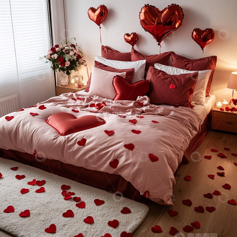 高清大图下载【趣麦麦图】情人节卧室装饰1