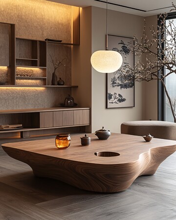 实木茶几简约设计1