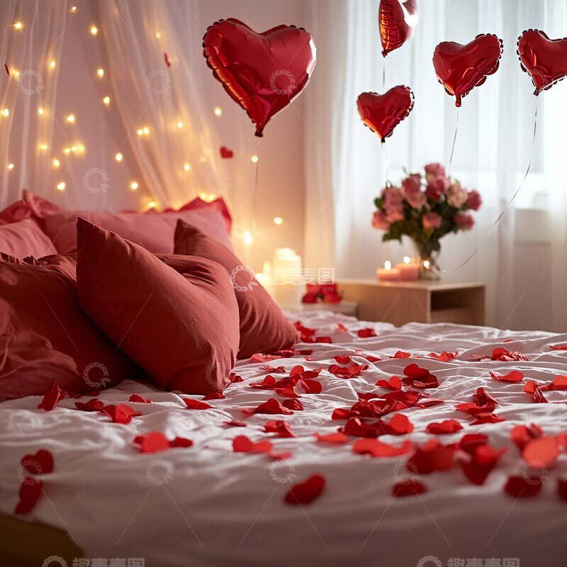 高清大图下载【趣麦麦图】情人节卧室装饰