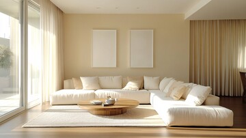 浅色墙面简约客厅1