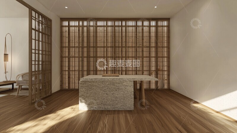 高清大图下载【趣麦麦图】禅意简约书房