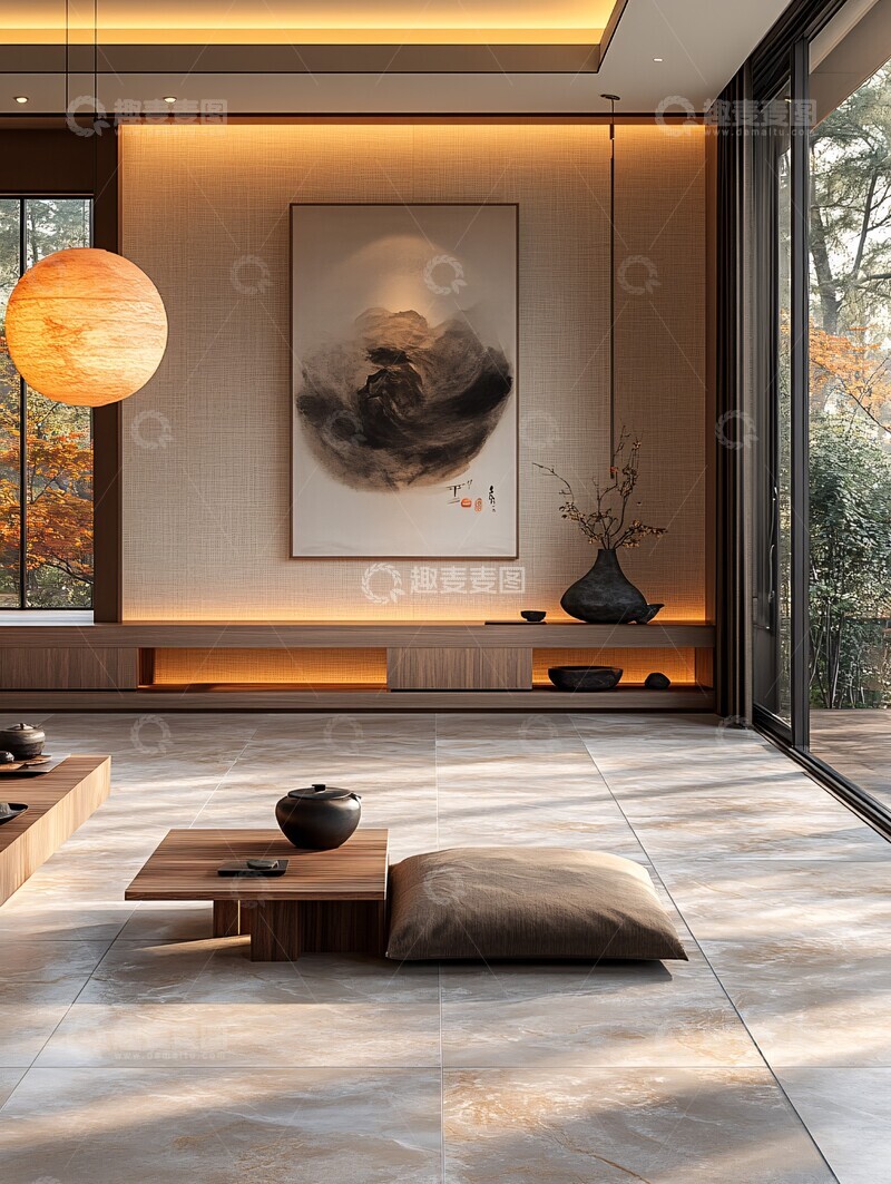 高清大图下载【趣麦麦图】简约中式茶室设计
