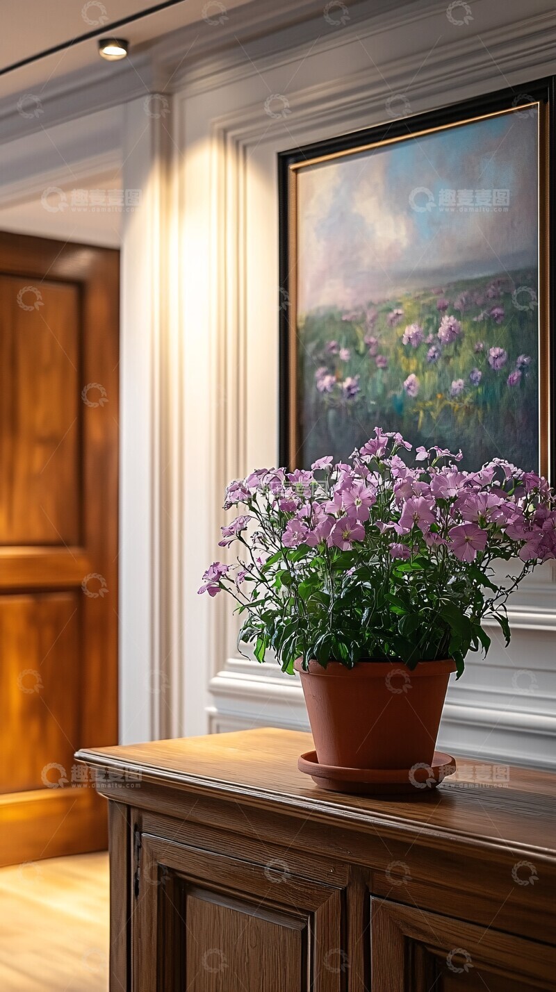 高清大图下载【趣麦麦图】花盆与墙画花盆天花板摄影3