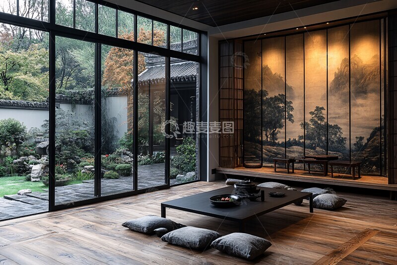 高清大图下载【趣麦麦图】古屏茶室空间1