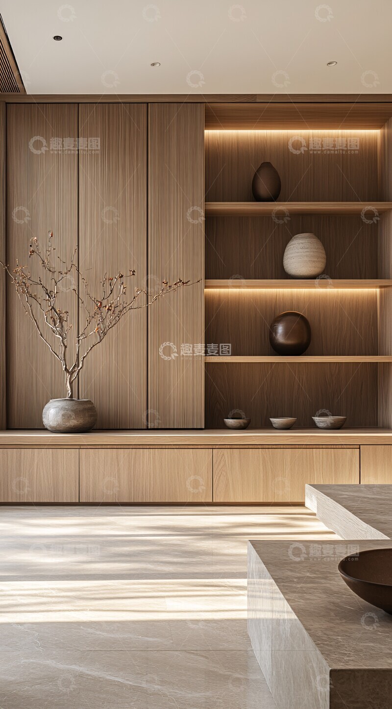 高清大图下载【趣麦麦图】木柜阳光照耀空间