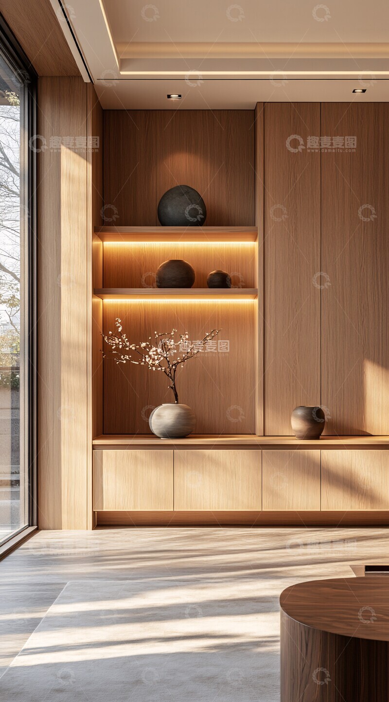 高清大图下载【趣麦麦图】木柜阳光照耀空间3