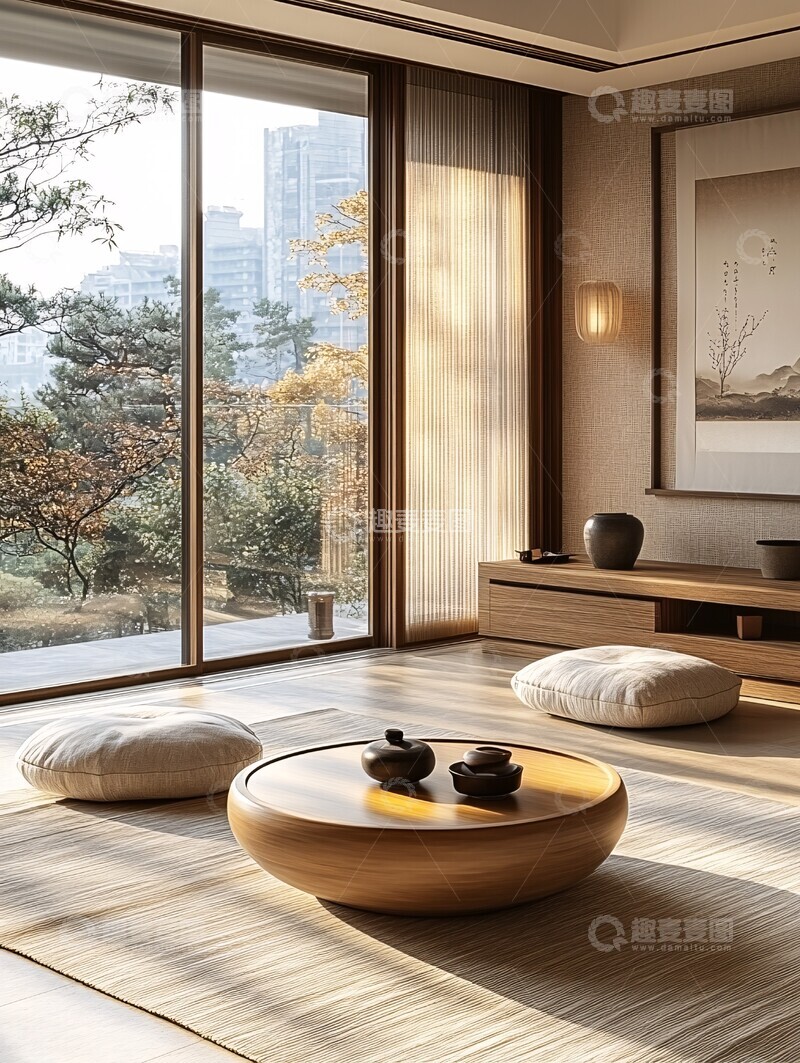 高清大图下载【趣麦麦图】简约中式茶室设计1