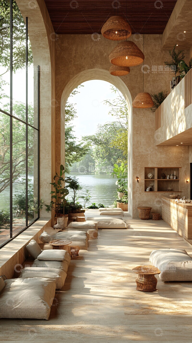 高清大图下载【趣麦麦图】木质简约接待空间1