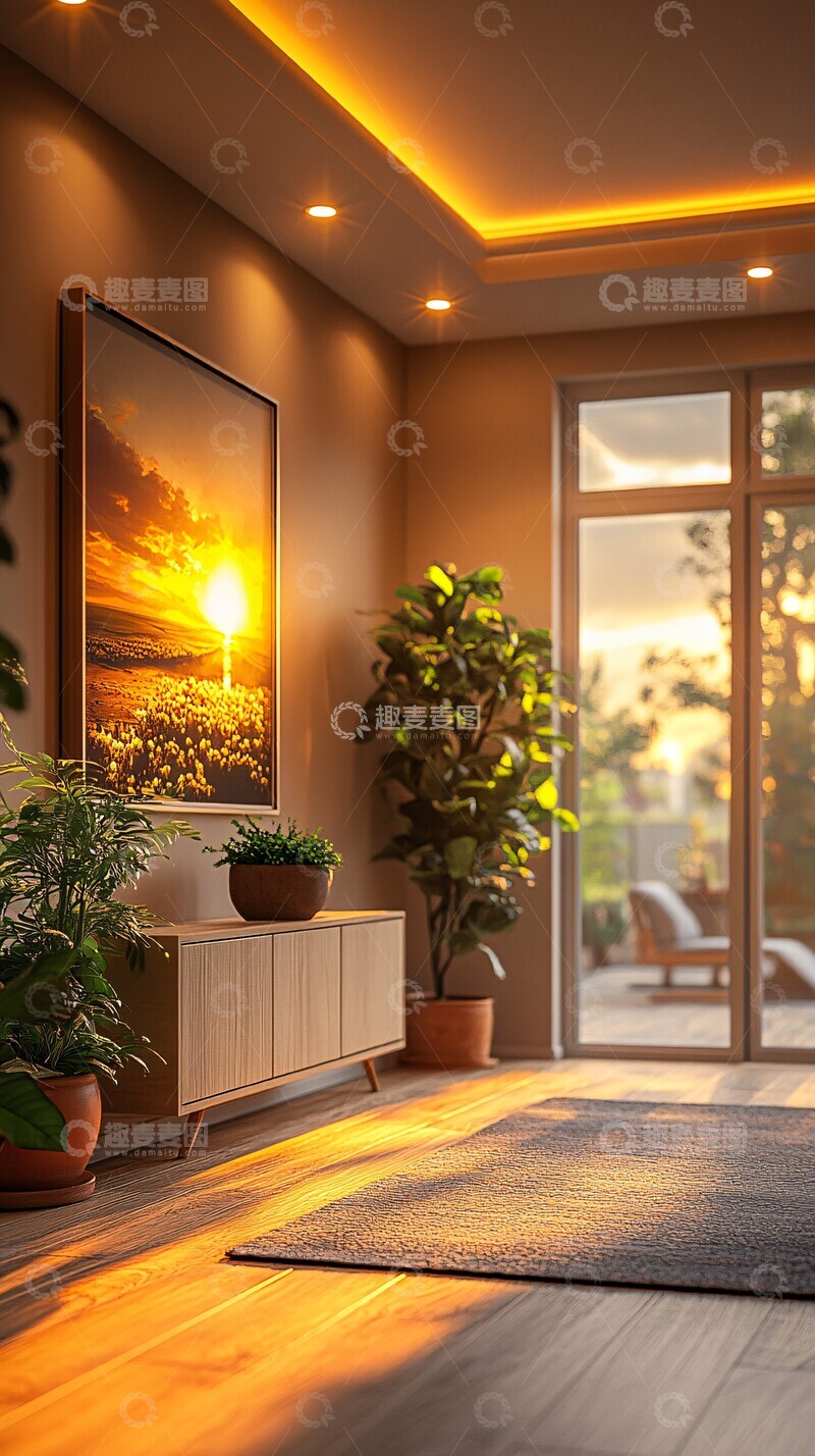 花盆与墙画花盆天花板摄影2