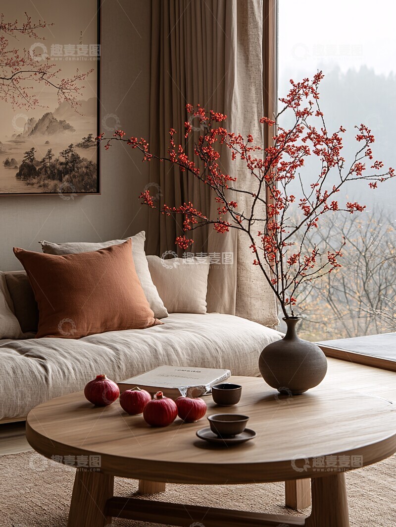 高清大图下载【趣麦麦图】中式客厅边桌