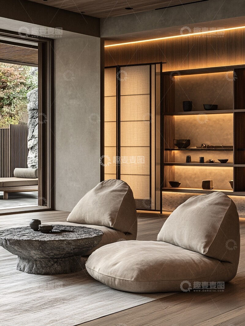 高清大图下载【趣麦麦图】木地板折叠屏风1