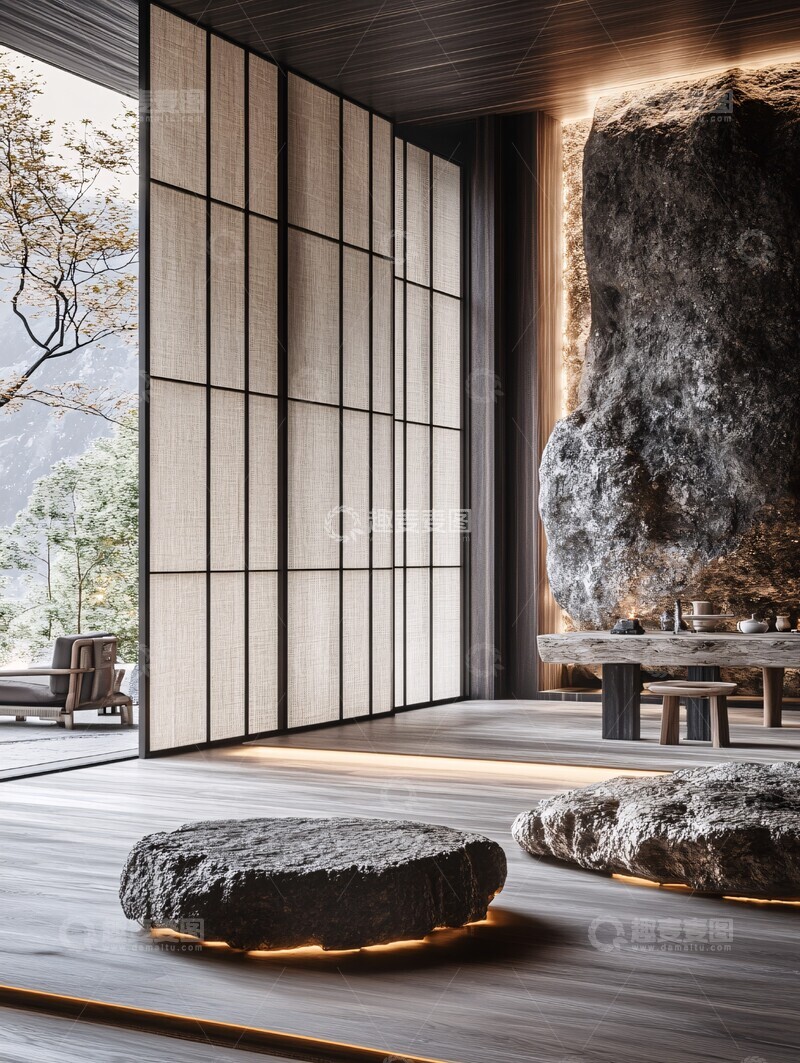 高清大图下载【趣麦麦图】木地板折叠屏风2