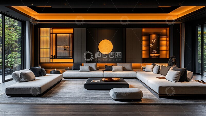 高清大图下载【趣麦麦图】宋代风格客厅1