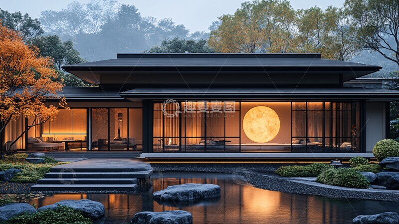 高清大图下载【趣麦麦图】月墙入口灯光设计