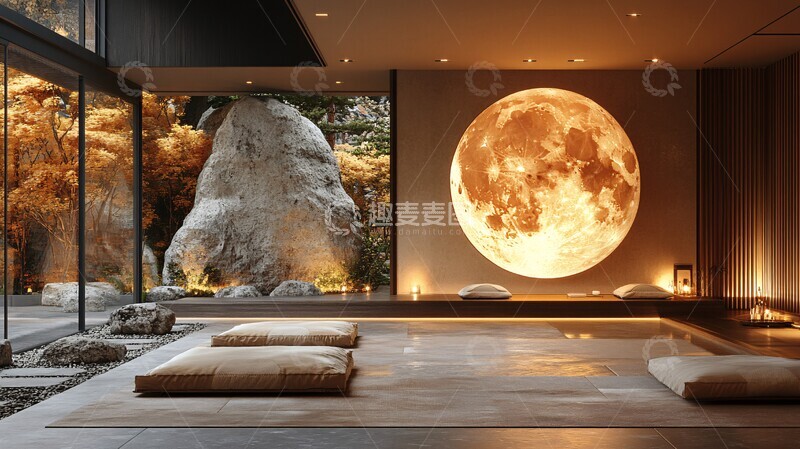 高清大图下载【趣麦麦图】月墙入口灯光设计2