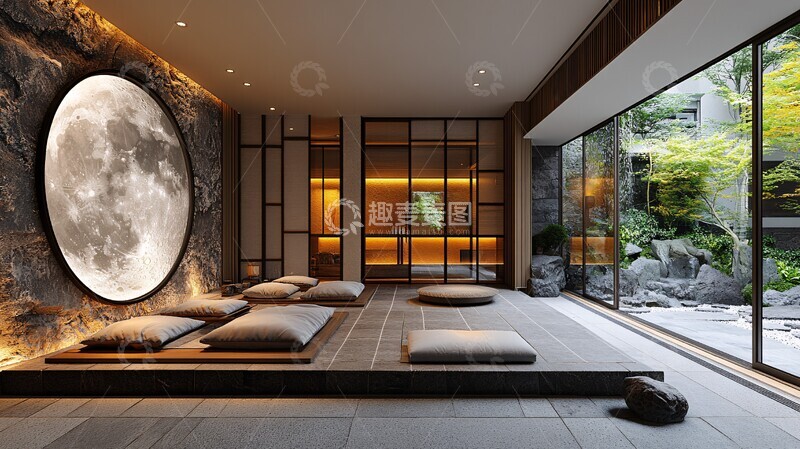 高清大图下载【趣麦麦图】月墙入口灯光设计3