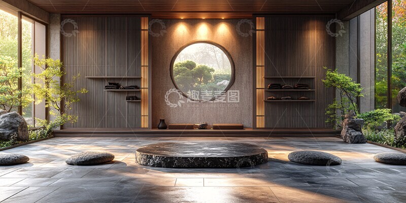 高清大图下载【趣麦麦图】屏风石台酒店间