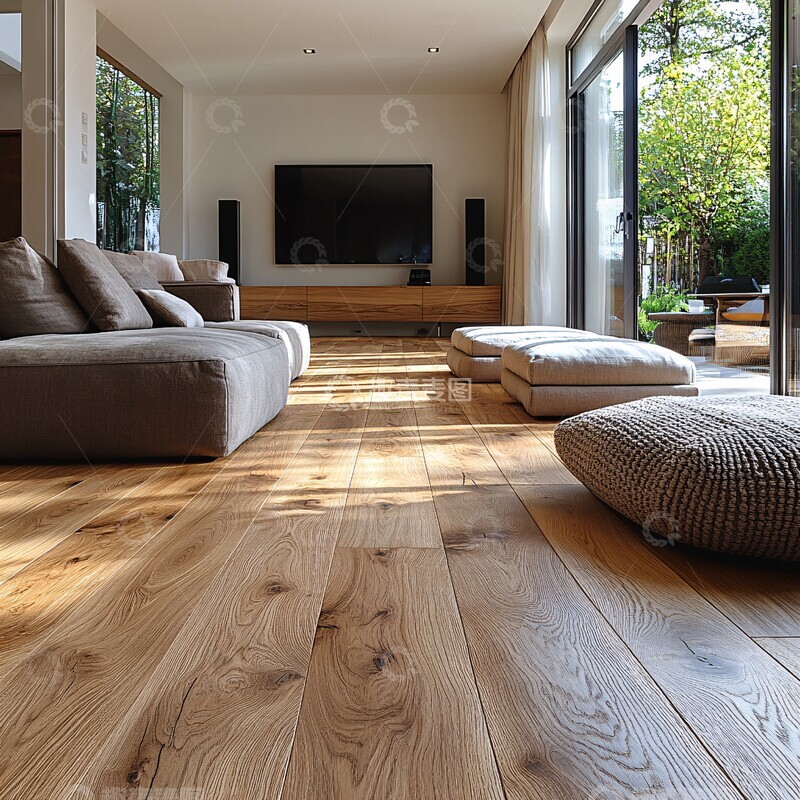 高清大图下载【趣麦麦图】木地板客厅电视家具1