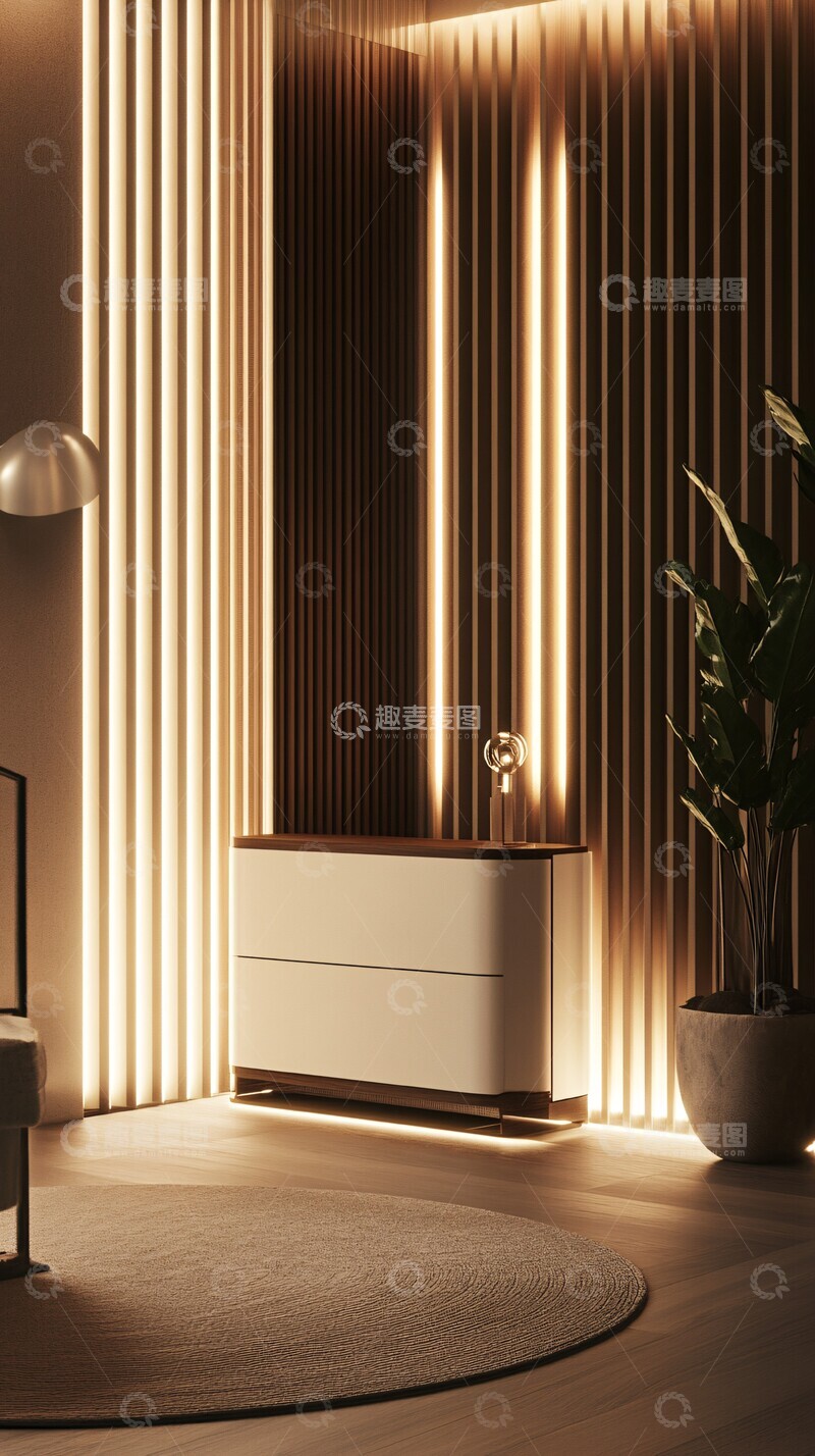 高清大图下载【趣麦麦图】白色木柜与暖光设计2