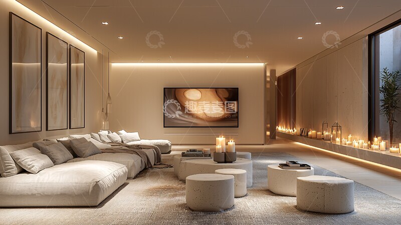 高清大图下载【趣麦麦图】轻奢科技客厅2