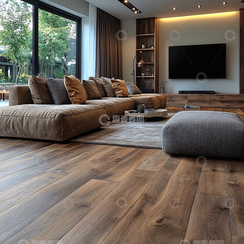高清大图下载【趣麦麦图】木地板客厅电视家具2