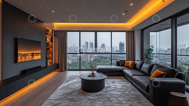 高清大图下载【趣麦麦图】-沙发地毯客厅设计2